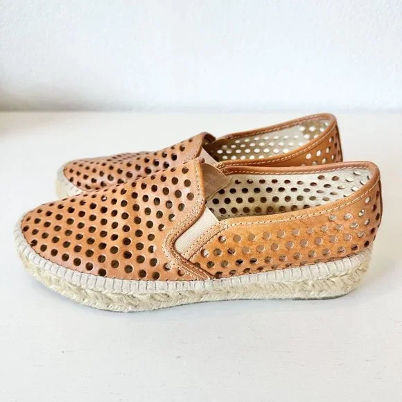 $225 Loeffler Randall Rowan Perforated Espadrille Flat Sand Size 38 - Picture 5 of 7